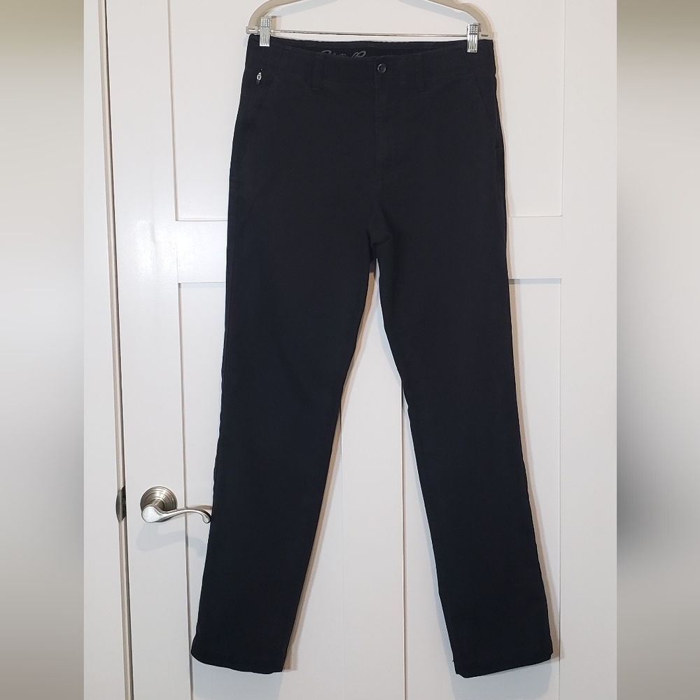Eddie Bauer Black Chino Pants With Stretch Size 34 Cotton Polyester Span…